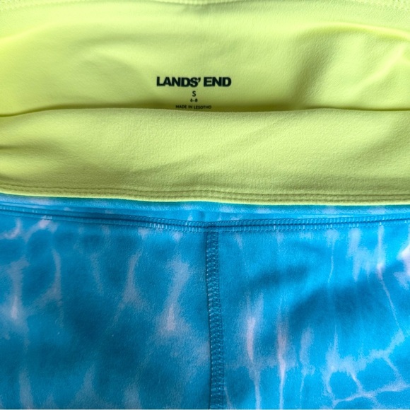 LANDS' END WOMEN'S ACTIVE SEAMLESS LEGGINGS SMALL ~ Reef Blue Tie Dye Wave - Picture 5 of 7